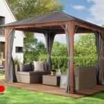 Cenador Forest Superior, 3x3m, óptica roble, gris loft, Envío Canarias, sin IVA