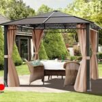 Cenador techo fijo Rendezvous Deluxe, 3x3m, capuchino