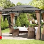 Cenador techo fijo Rendezvous Deluxe, 3x4m, capuchino