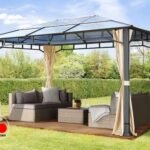 Cenador techo fijo Sunset Deluxe, 3x4m, champán