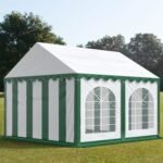 Carpa 3X4 PLUS PVC 750 Blanca-Verde con ventanas