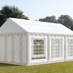 Carpa 3X6 ECO PVC 700 Blanca-Beige con ventanas