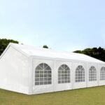 Carpa 4X10 BASICA PE 350 Blanca con ventanas