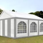 Carpa 4X6 BASICA PE 450 Blanca-Gris con ventanas