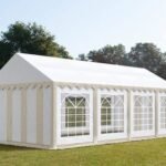 Carpa 4X8 ECO PVC 700 Blanca-Beige con ventanas