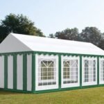 Carpa 4X8 ECO PVC 700 Blanca-Verde con ventanas