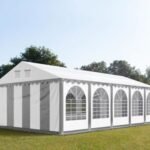 Carpa 6X10 MAX PVC 1400 2.6 IGNIFUGA Blanca-Gris con ventanas