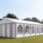 Carpa 6X12 MAX PVC 1400 2.0 IGNIFUGA Blanca-Gris con ventanas