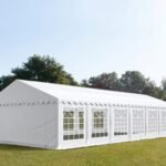 Carpa 6X14 ECO PVC 700 IGNIFUGA Blanca con ventanas