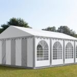 Carpa 6X8 MAX PVC 1400 2.0 IGNIFUGA Blanca-Gris con ventanas