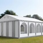 Carpa 6X8 MAX PVC 1400 2.6 IGNIFUGA Blanca-Gris con ventanas