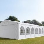 Carpa 8X20 MAX PVC 1400 2.6 IGNIFUGA Blanca con ventanas