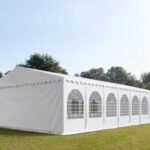 Carpa 8x20 MAX PVC 1400 3.0 IGNIFUGA Blanca con ventanas