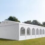 Carpa 8X16 MAX PVC 1400 2.6 IGNIFUGA Blanca con ventanas