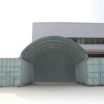 Trasera para cubierta entre contenedores 8m de ancho, PVC 720 ignífugo, Verde