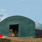 Carpa para Ganado 8x8 PVC 2300 Verde oscuro con puerta