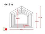 Carpa 4X12 MAX PVC 1400 2.6 IGNIFUGA Blanca con ventanas - Imagen 9