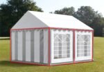 Varias lonas de Carpa 4X4 ECO PVC 700 Blanca-Gris con ventanas